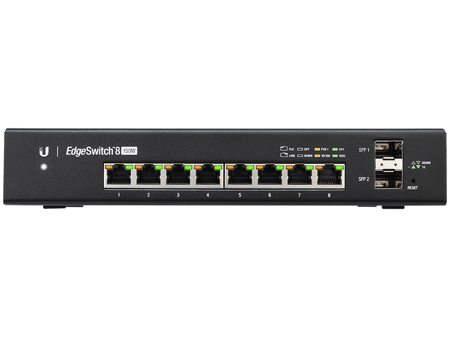 Ubiquiti UISP EdgeSwitch 8 Port PoE 150W 2SFP | ES-8-150W