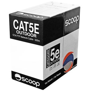 Scoop 305m Box Cat5e Outdoor FTP CCA Cable